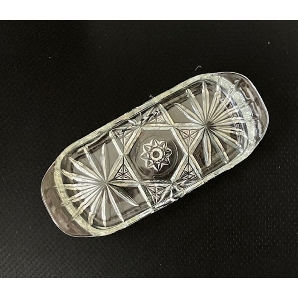 Vintage EAPC Glass Star of David Butter Dish Replacement Bottom ONLY No lid